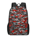 Orange Black And Grey Camouflage Print 17 Inch Backpack