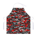 Orange Black And Grey Camouflage Print Adjustable Apron