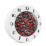 Orange Black And Grey Camouflage Print Alarm Clock
