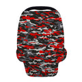 Orange Black And Grey Camouflage Print Baby Seat Cover