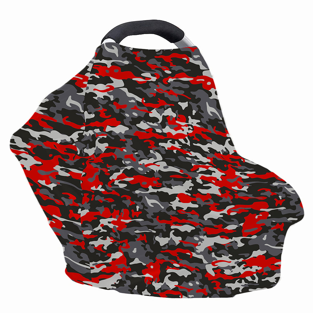 Orange Black And Grey Camouflage Print Baby Seat Cover