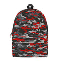 Orange Black And Grey Camouflage Print School Backpack