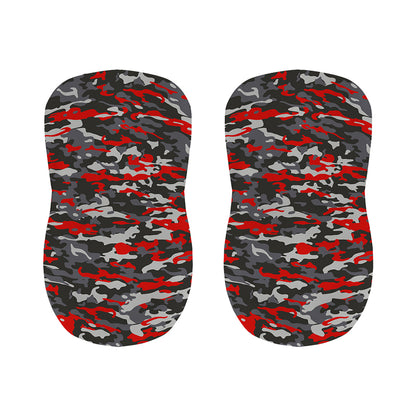 Orange Black And Grey Camouflage Print Bar Stool Covers