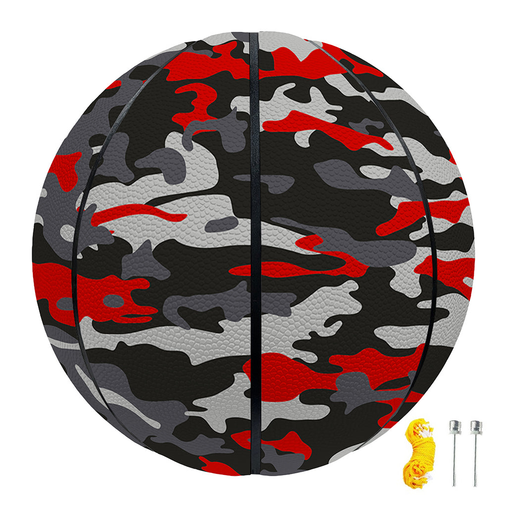 Orange Black And Grey Camouflage Print Basketball