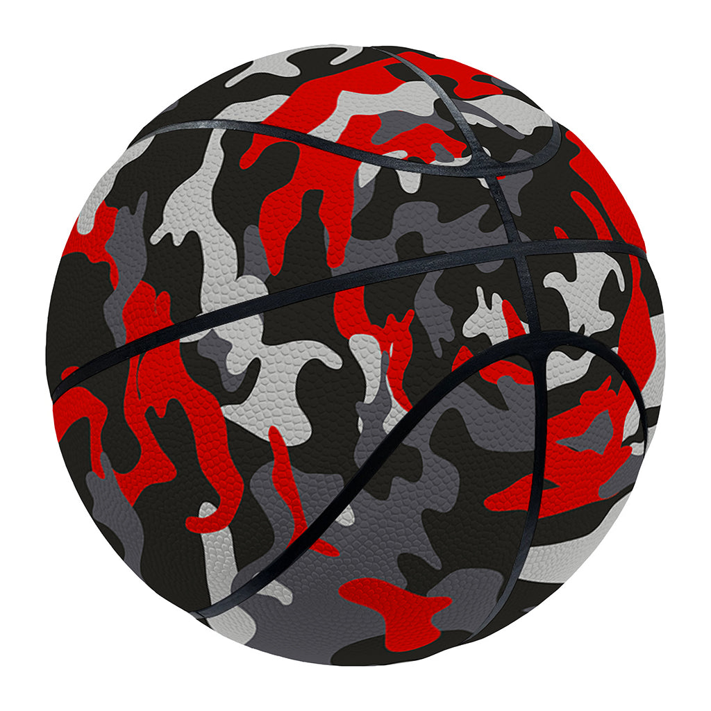 Orange Black And Grey Camouflage Print Basketball