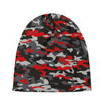 Orange Black And Grey Camouflage Print Beanie