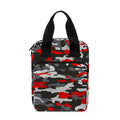 Orange Black And Grey Camouflage Print Bible Tote Bag