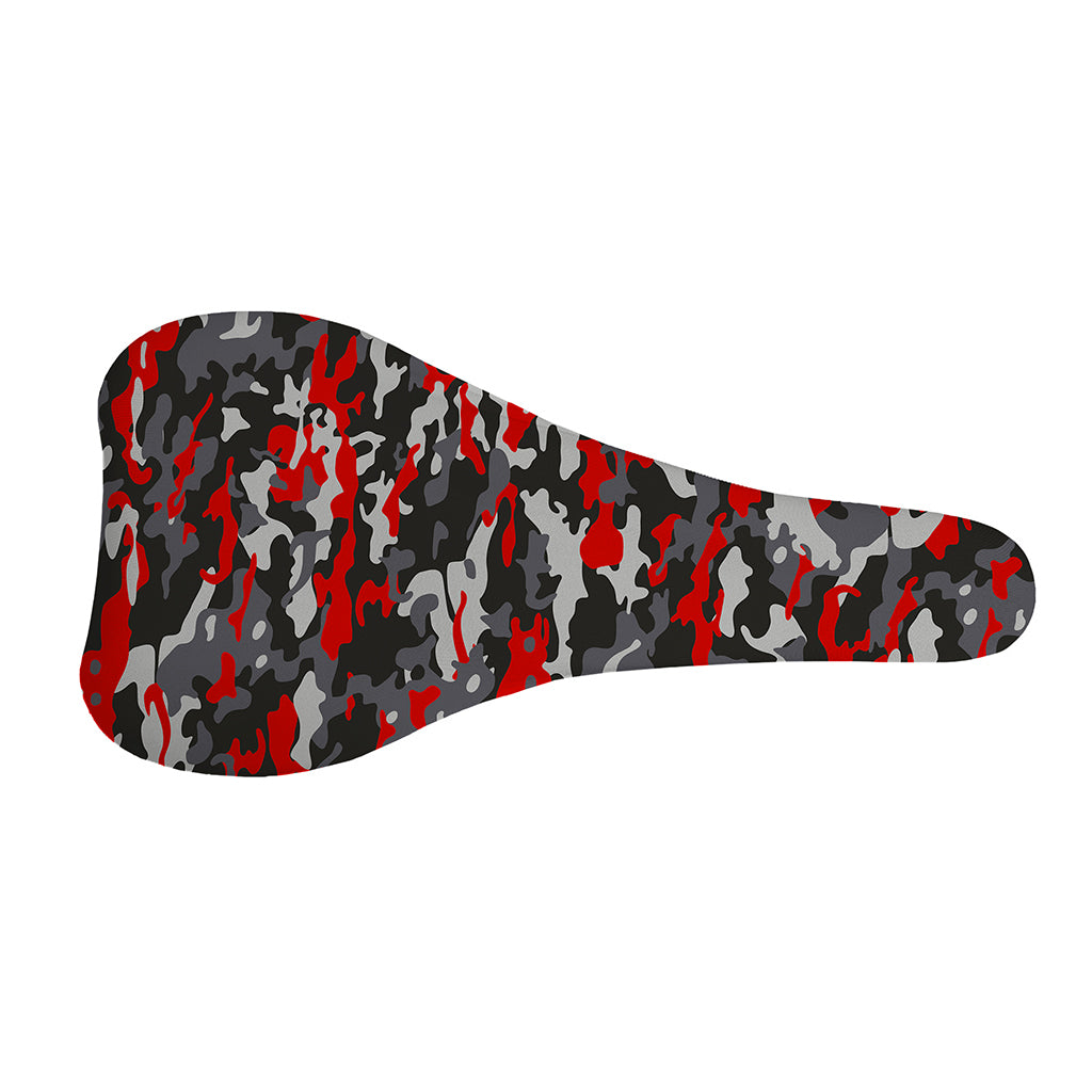 Orange Black And Grey Camouflage Print Bicycle Seat Cover