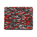 Orange Black And Grey Camouflage Print Bifold Wallet