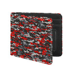 Orange Black And Grey Camouflage Print Bifold Wallet