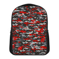 Orange Black And Grey Camouflage Print Casual Backpack