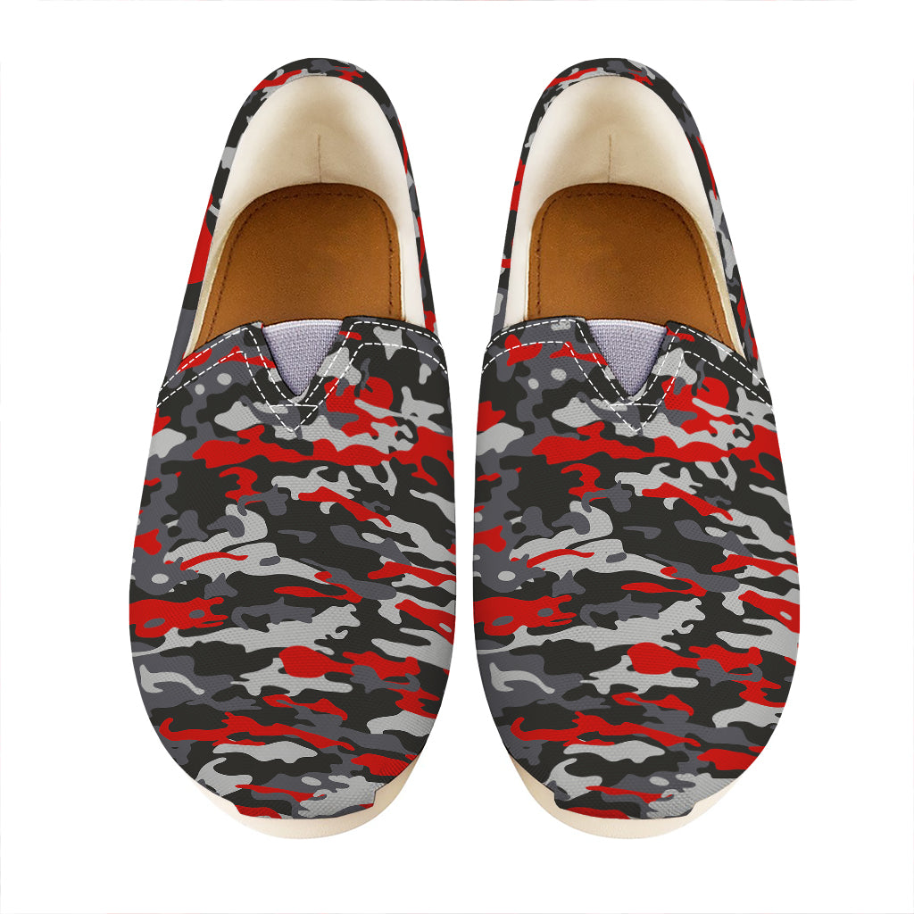 Orange Black And Grey Camouflage Print Casual Shoes