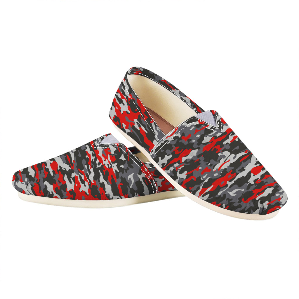 Orange Black And Grey Camouflage Print Casual Shoes