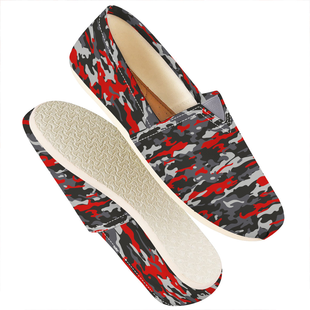 Orange Black And Grey Camouflage Print Casual Shoes