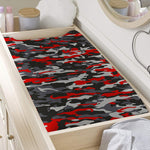 Orange Black And Grey Camouflage Print Changing Pad Cover