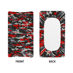 Orange Black And Grey Camouflage Print Changing Pad Cover