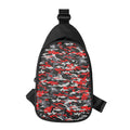 Orange Black And Grey Camouflage Print Sling Bag