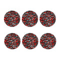 Orange Black And Grey Camouflage Print Coaster Set