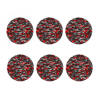 Orange Black And Grey Camouflage Print Coaster Set