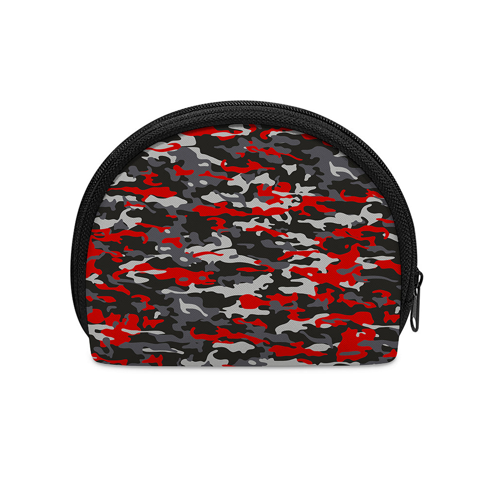 Orange Black And Grey Camouflage Print Coin Purse
