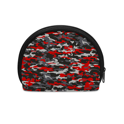 Orange Black And Grey Camouflage Print Coin Purse