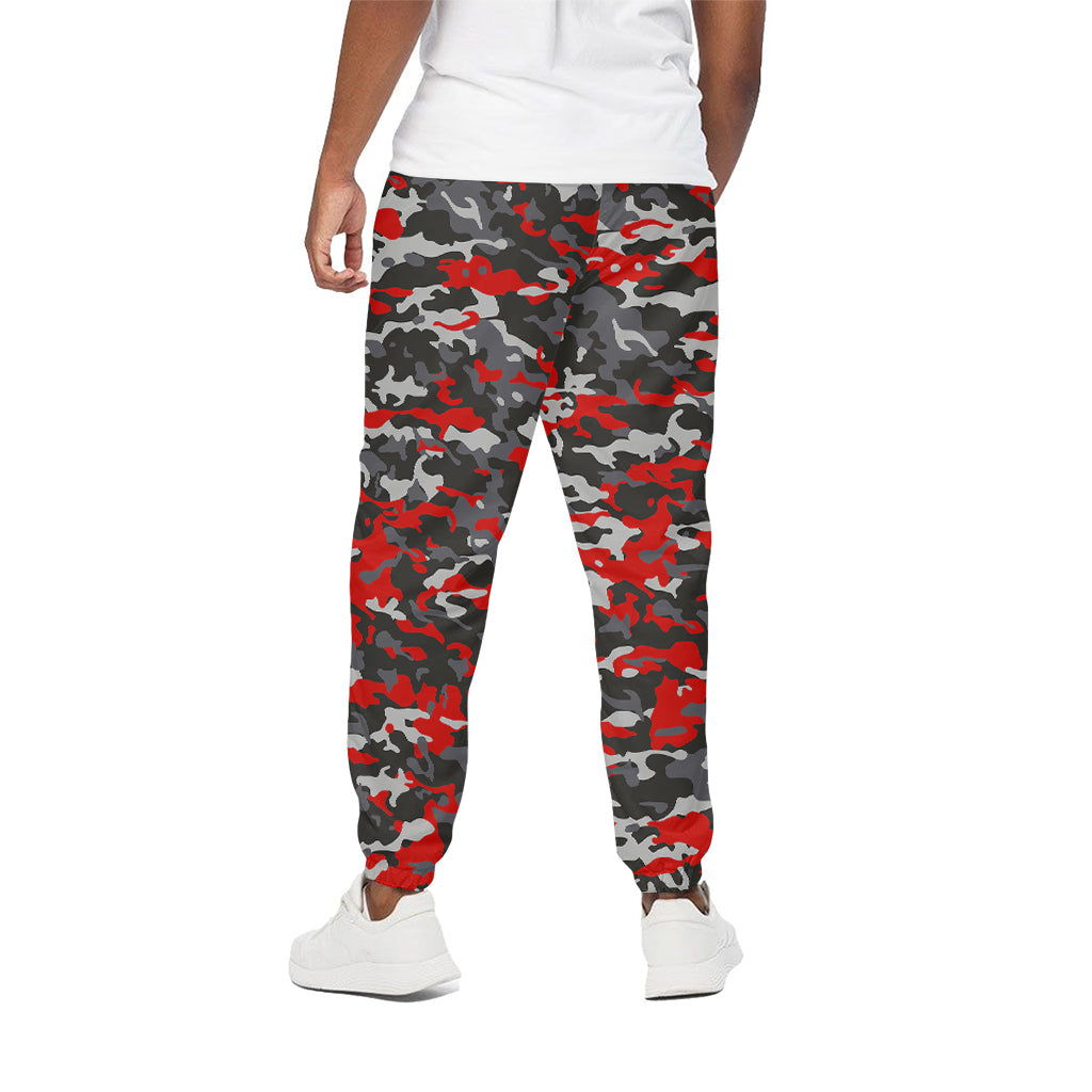 Orange Black And Grey Camouflage Print Cotton Pants