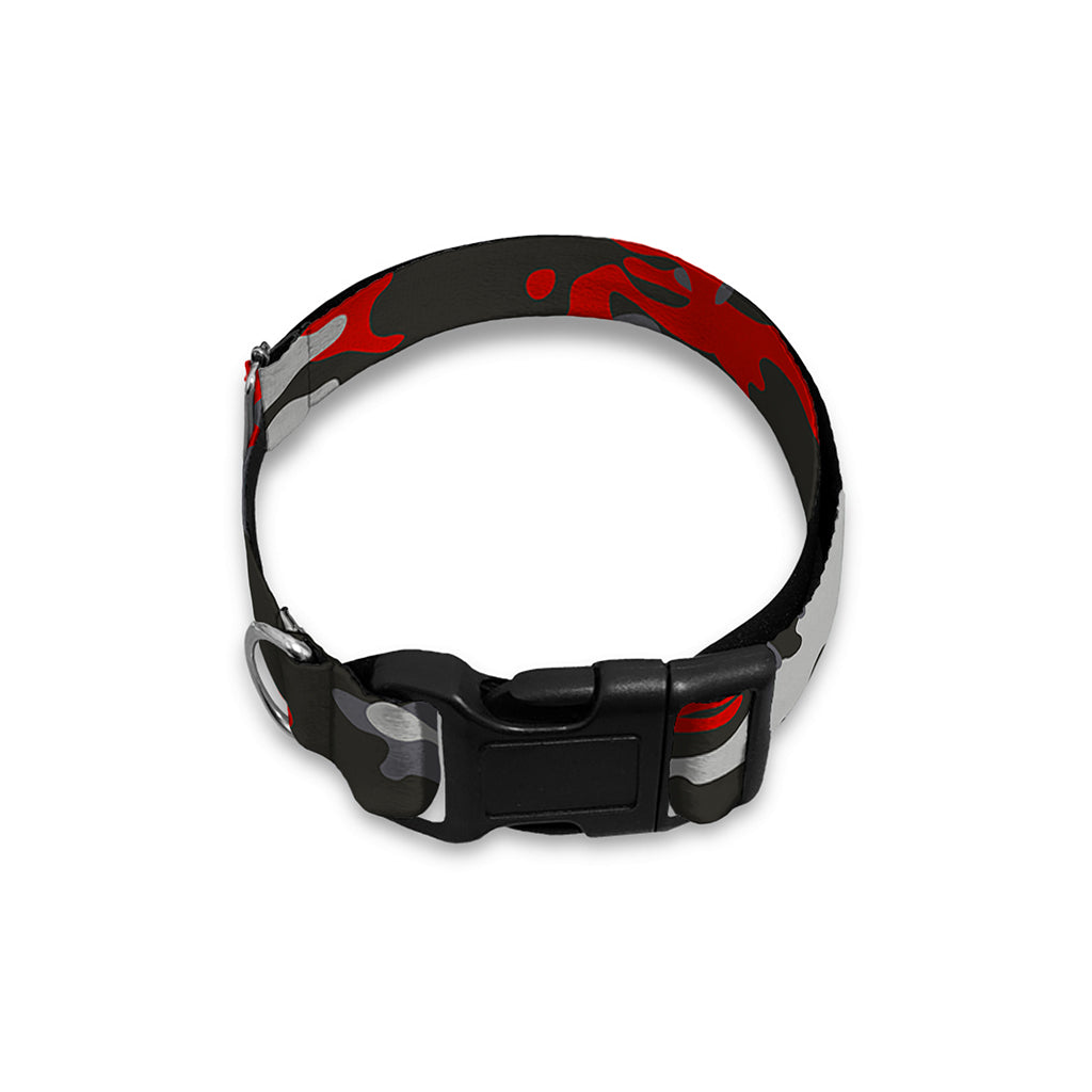 Orange Black And Grey Camouflage Print Dog Collar