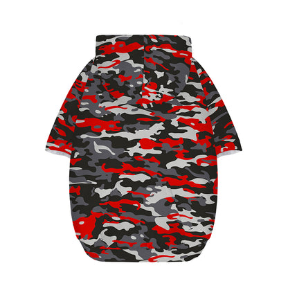 Orange Black And Grey Camouflage Print Dog Zip Up Hoodie