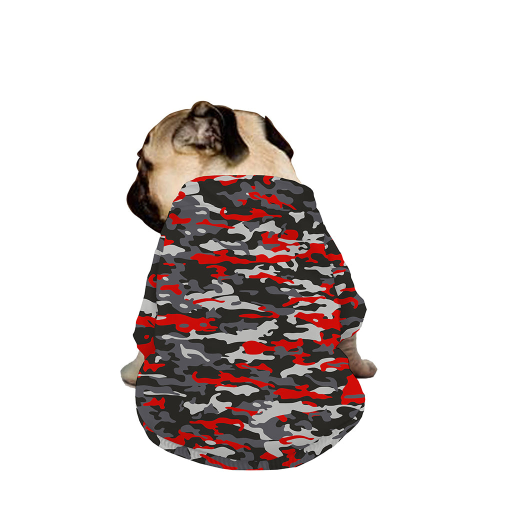 Orange Black And Grey Camouflage Print Dog Zip Up Jacket