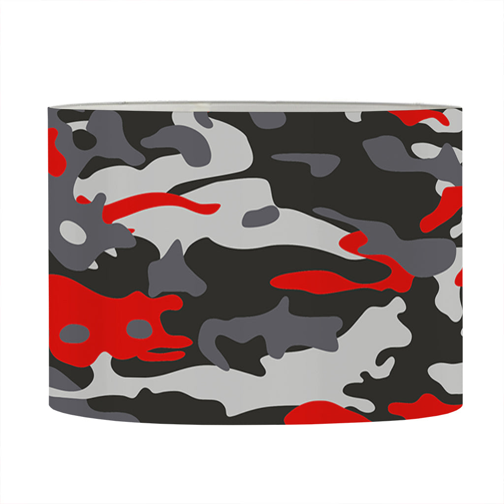 Orange Black And Grey Camouflage Print Drum Lamp Shade