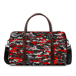 Orange Black And Grey Camouflage Print Duffle Bag