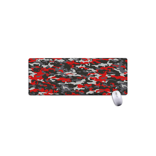 Orange Black And Grey Camouflage Print Extended Mouse Pad