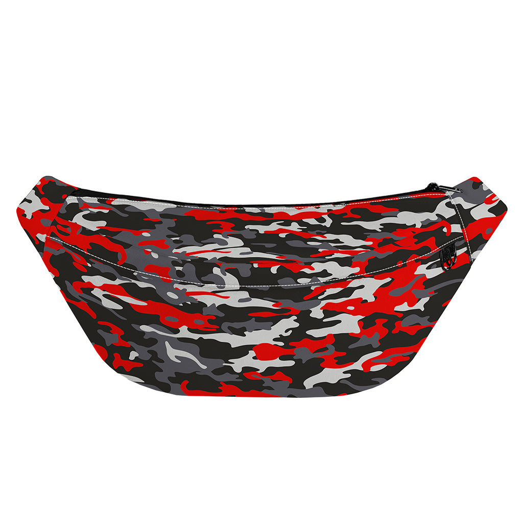 Orange Black And Grey Camouflage Print Fanny Pack