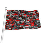 Orange Black And Grey Camouflage Print Flag