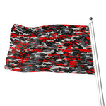 Orange Black And Grey Camouflage Print Flag