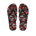 Orange Black And Grey Camouflage Print Flip Flops
