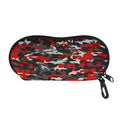 Orange Black And Grey Camouflage Print Glasses Case