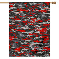 Orange Black And Grey Camouflage Print House Flag