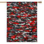 Orange Black And Grey Camouflage Print House Flag