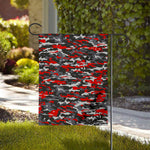 Orange Black And Grey Camouflage Print House Flag
