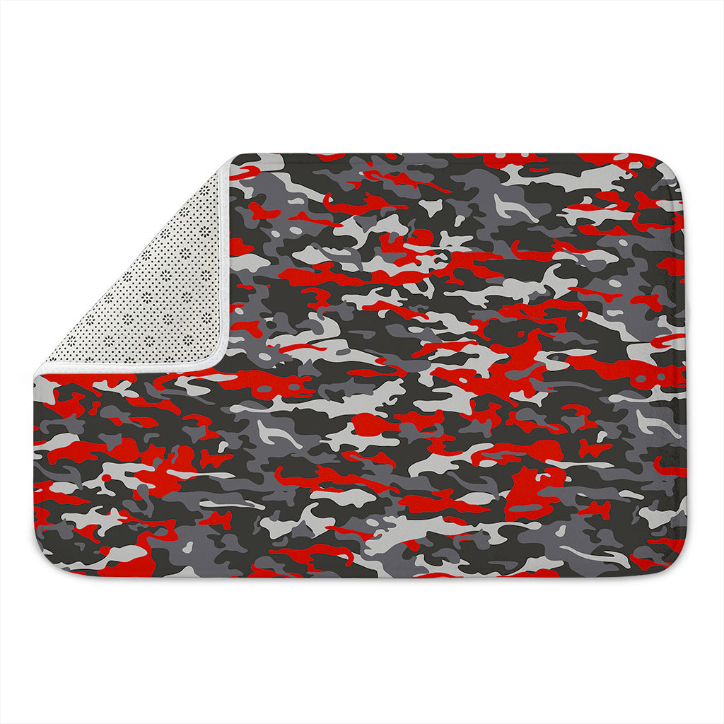 Orange Black And Grey Camouflage Print Indoor Door Mat