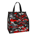 Orange Black And Grey Camouflage Print Insulated Lunch Tote