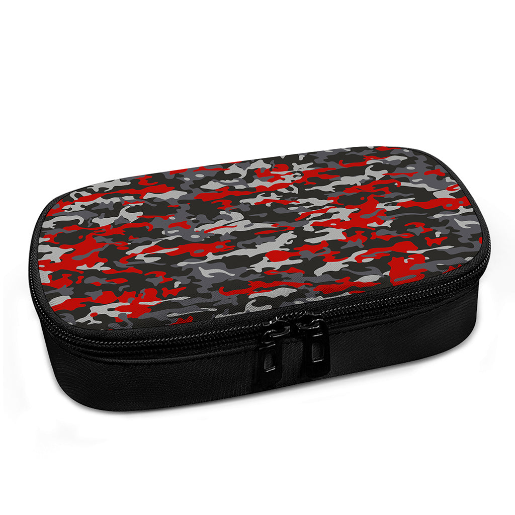 Orange Black And Grey Camouflage Print Insulin Cooler Travel Case