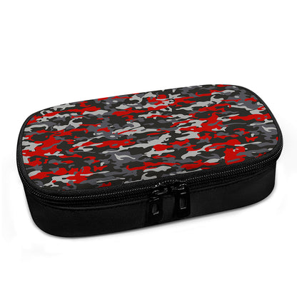 Orange Black And Grey Camouflage Print Insulin Cooler Travel Case