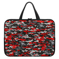 Orange Black And Grey Camouflage Print Laptop Sleeve With Handle