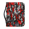 Orange Black And Grey Camouflage Print Leather Bible Cover