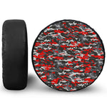 Orange Black And Grey Camouflage Print Leather Spare Tire Cover