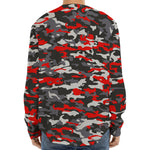 Orange Black And Grey Camouflage Print Long Sleeve Baseball Jersey