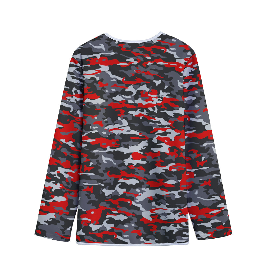 Orange Black And Grey Camouflage Print Long Sleeve Short Coat