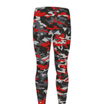 Orange Black And Grey Camouflage Print Men's leggings